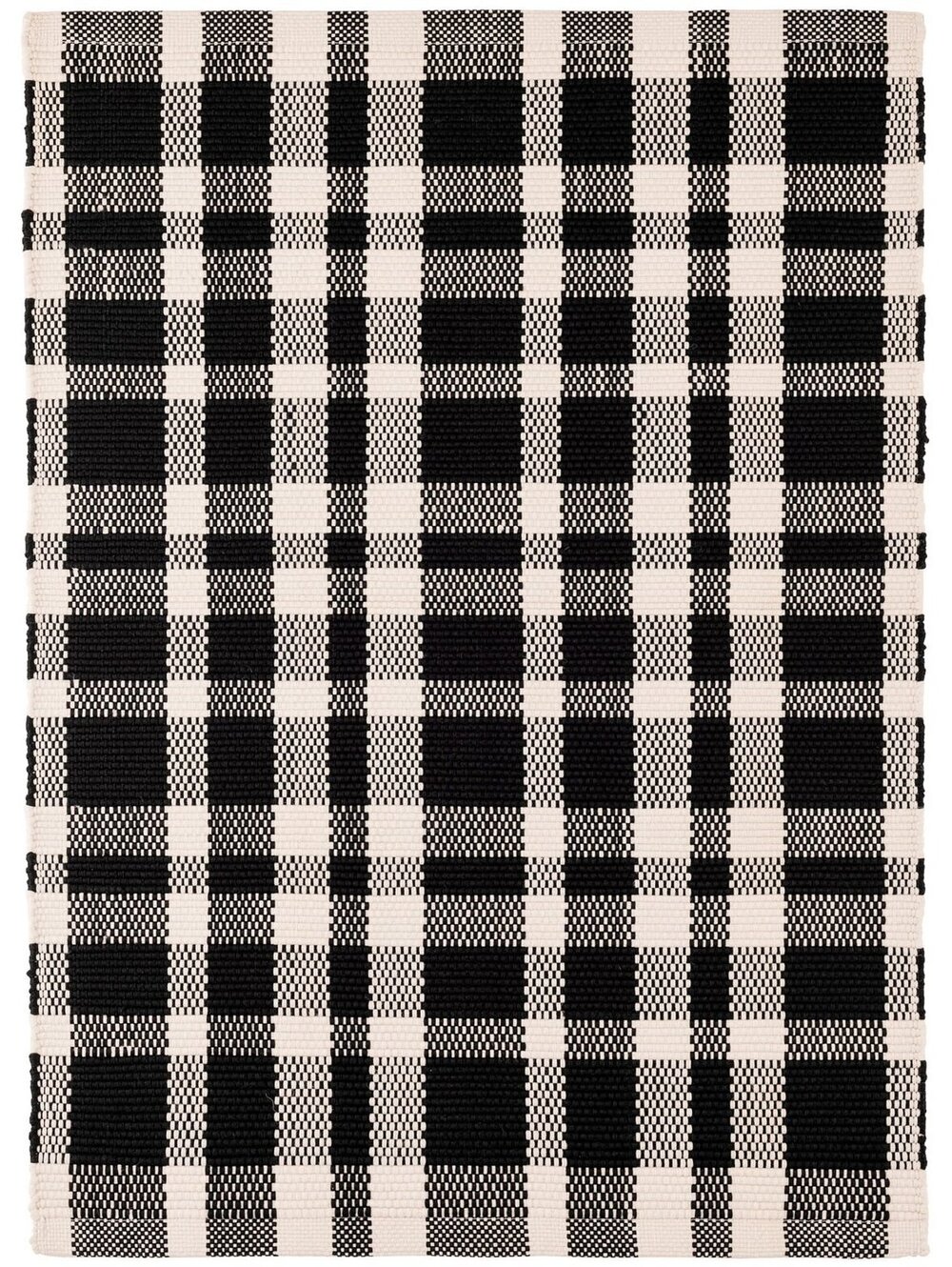 Annie Selke Tattersall Handwoven Indoor/Outdoor Rug | Black Rug Size 2'6"x12'